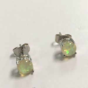 Opal stud earrings